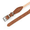 Picture of Mile High Life | Premium Cotton Rope Dog Collar | Stainless Steel Pin Buckle Ring Dog Collar | Genuine Leather Belt Collar | for Medium Dog Large Dogs(Light Brown Large Neck 17"-21" -55 lb)