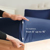 Picture of Twin XL Fitted Sheet - Single Fitted Deep Pocket Sheet - Fits Mattress Perfectly - Soft Wrinkle Free Sheet - 1 Fitted Sheet Only - Navy Blue