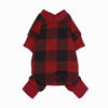 Picture of Fitwarm 100% Cotton Buffalo Plaid Dog Clothes Puppy Pajamas Pet Apparel Cat Onesies Jammies Doggie Jumpsuits Red Large