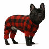 Picture of Fitwarm 100% Cotton Buffalo Plaid Dog Clothes Puppy Pajamas Pet Apparel Cat Onesies Jammies Doggie Jumpsuits Red Large