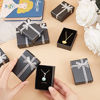 Picture of PH PandaHall Rectangular Gifts Box, 12pcs 2.7 x 1.9 x 0.9 Inch Small Cardboard Paper Jewelry Boxes Gift Cases with Ribbon Bowknot for Earring Pendant Necklaces Bracelet Jewelry Packaging Box, Black