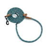 Picture of Mile High Life | Dog Rope Leash with Genuine Leather Tailored Connection | Dog Slip Lead | Dual Configuration | with Heavy Duty Metal Sturdy Clasp (Turquoise Green 8 FT Hand Free)