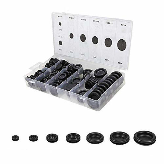 Picture of 170 PCS Rubber Grommet Firewall Hole Plug Set Electrical Wire Gasket KitRubber Gasket Kit