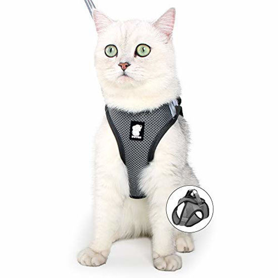 Picture of FDOYLCLC Cat Chest Adjustable Escape Proof Harness with Leash Set for Walking, Cat Best Vest Travel Outdoor Jacket, Comfortable Soft Mesh Cat Harness for Small Large Dog Kitten Rabbit