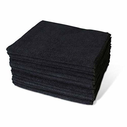 USANOOKS Microfiber Cleaning Cloth Grey - 12pcs (16x16 inch) High Performance - 1200 Washes, Ultra Absorbent Towels Weave Grime & Liquid for Streak
