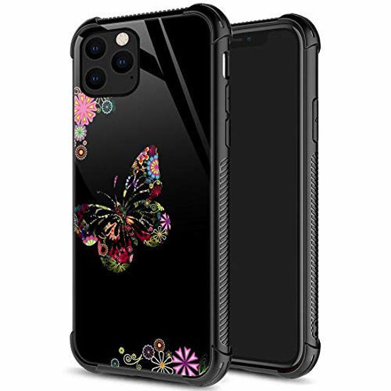 Picture of iPhone 13 Pro Case, Beautiful Butterfly iPhone 13 Pro Cases for Women Girls, Pattern Design Shockproof Anti-Scratch Organic Glass Case for Apple iPhone 13 Pro 6.1-inch Butterfly