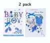 Picture of Medium Baby Gift Bags 2-Pack and Handmade Greeting Cards 2-Pack for Baby Showers (Blue)