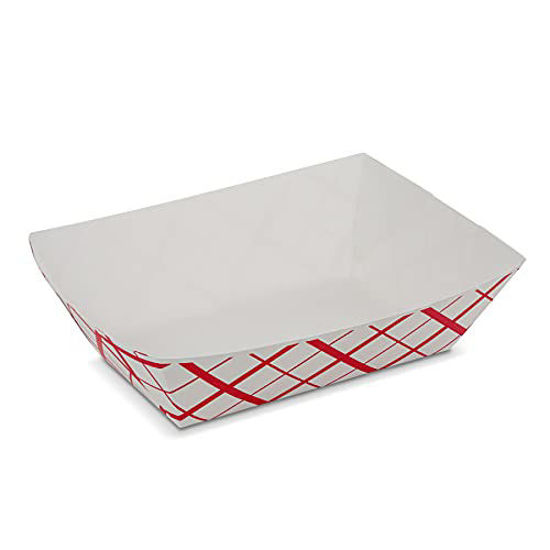 GetUSCart- Paper Food Trays - 2 1/2 lb Disposable Plaid Classy Red and ...