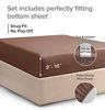 Picture of Twin XL Fitted Sheet - Single Fitted Deep Pocket Sheet - Fits Mattress Perfectly - Soft Wrinkle Free Sheet - 1 Fitted Sheet Only - Brown