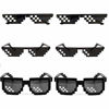 Picture of [6 Pack] Thug Life Sunglasses, Thuglife Glasses for Men Women Kids Photo Props 8 Bit Pixel Mosaic Glass Unisex Sunglass Toy - Black