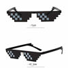 Picture of [6 Pack] Thug Life Sunglasses, Thuglife Glasses for Men Women Kids Photo Props 8 Bit Pixel Mosaic Glass Unisex Sunglass Toy - Black