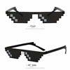 Picture of [6 Pack] Thug Life Sunglasses, Thuglife Glasses for Men Women Kids Photo Props 8 Bit Pixel Mosaic Glass Unisex Sunglass Toy - Black