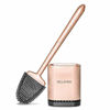 Picture of Sellemer Toilet Brush and Holder Set for Bathroom, Flexible Toilet Bowl Brush Head with Silicone Bristles, Compact Size for Storage and Organization, Ventilation Slots Base (Rose Gold)