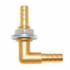 Picture of Joywayus 5/16 x 5/16 Hose Barb Thru-Bulk Head Hex Union 90 Degree L Right Angle Elbow Barbed Brass Fitting with Flat Washer Gasket Water/Fuel/Air