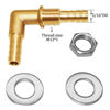 Picture of Joywayus 5/16 x 5/16 Hose Barb Thru-Bulk Head Hex Union 90 Degree L Right Angle Elbow Barbed Brass Fitting with Flat Washer Gasket Water/Fuel/Air