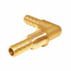 Picture of Joywayus 5/16 x 5/16 Hose Barb Thru-Bulk Head Hex Union 90 Degree L Right Angle Elbow Barbed Brass Fitting with Flat Washer Gasket Water/Fuel/Air