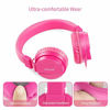 Picture of Kids Headphones, Gorsun Lightweight Stereo Foldable Wired Headsets for Kids Adults Adjustable Headband Headset for Cellphones iPhone Laptop Computer Mp3/4 Earphones(Pink)