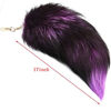 Picture of Forssils Real Fox Tail Fluffy Furry Fox Fur Tail Keychain Black Red White Fox Tail Fur Cosplay Toy for Kids (Purple)