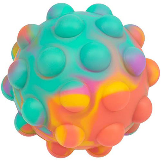 Picture of CONNOO 3D Pop Ball Fidget Toy Portable Push Pop Ball Sensory Toy Silicone Bubble Stress Reliever for Children & Adults Cyan Mix