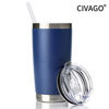 Picture of CIVAGO 20oz Tumbler with Lid and Straw, Stainless Steel Vacuum Insulated Coffee Tumbler Cup, Double Wall Powder Coated Travel Mug (Navy Blue, 1 Pack)