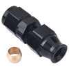 Picture of EVIL ENERGY 6AN Female Flare to 3/8" Fuel Hardline Tube Fitting Adapter Connector Aluminum Alloy Black Anodized Straight