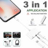 Picture of Lightning to Headphone Adapter 3.5mm Jack Headphone Adapter 3 in 1 Earphone and Charging Splitter for iPhone 13/12/11/SE/XS/XR/X/8/7 and iPad