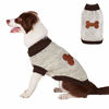 Picture of BINGPET Turtleneck Dog Sweater Brown Bone Pattern, Puppy Winter Warm Cloth for Small Medium Large Dogs