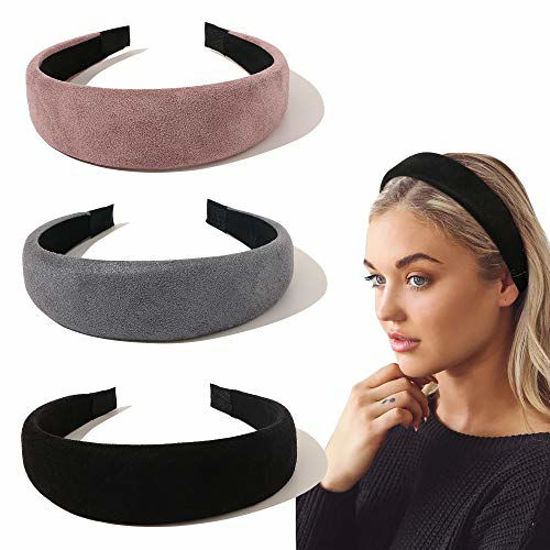 Picture of Ivyu Headbands for Women Head Bands - Fashion Womens Headband Diademas Para Mujer De Moda Hair Accessories Hairbands for Girls No Slip Cute Black Pink Gray Headband Gift for Women