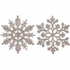 Picture of Sea Team Plastic Christmas Glitter Snowflake Ornaments Christmas Tree Decorations, 4-inch, Set of 36, Champagne