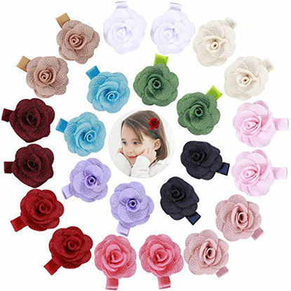 Picture of inSowni 24pcs Alligator Hair Clips Barrettes Accessories Rose Flower for Baby Girl Toddlers (12 Pairs S6)