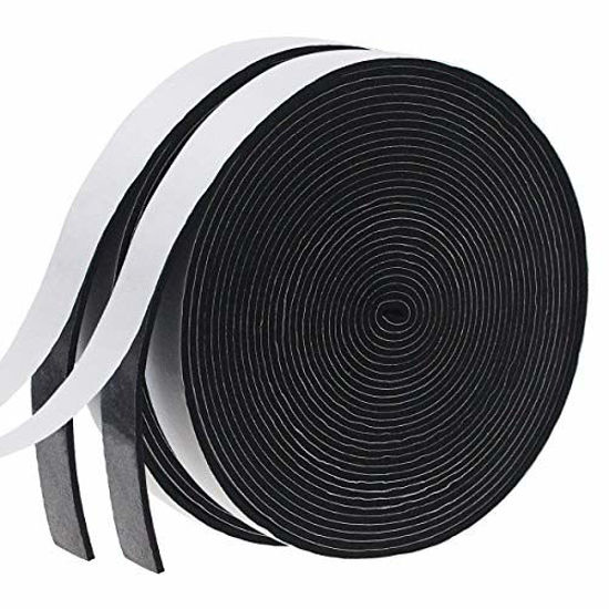 Picture of Weather Stripping Door Seal Strip for Doors and Windows, Foam Insulation Tape Self Adhesive,Sound Proof,Weatherstrip,Pipe Cooling, Air Conditioning Seal Strip (W:1In xT: 1/8In XL: 33Ft x 2 Roll)