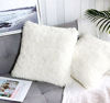 Picture of Uhomy Home Decorative Luxury Series Super Soft Style Artificial Fur Throw Pillow Case Cushion Cover for Sofa/Bed, Cream 18x18 Inch 45x45 cm Set of 2