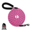 Picture of Plutus Pet Long Rope Dog Leash, with Comfortable Padded Handle, Reflective Nylon Heavy Duty Rope Leash, 15FT 20FT 30FT Dog Training Leash for Small Medium Large Dogs (15FT, Pink)