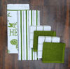 Picture of AMOUR INFINI Herb Garden 6 Pack Kitchen Set | 2 Decorative Kitchen Towels (28 x 18) and 4 Terry Dishcloths (12 x 12) | 100% Cotton Machine Washable | Super-Soft and Ultra Absorbent | Green