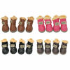 Picture of WINSOON Dog Australia Boots Pet Antiskid Shoes Winter Warm Skidproof Sneakers Paw Protectors 4-pcs Set (Size 5, Light Brown)