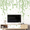 Picture of Hanging Willow Branch Wall Stickers DIY Green Vine Leaf Plant Wall Decals Peel and Stick Grass Birds Butterfly Art Mural Decortions for Kids Baby Girls Nursery Bedroom Living Room Offices Classroom (Green)