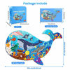 Picture of Jigsaw Puzzles for Kids Ages 4-8, 105 Pieces Whale Shaped Cardboard Puzzles for Animal Lovers, Sturdy Floor Puzzles Box and Poster, Educational Toys Gift for Boys Girls, 23.38 x 14.72 Inch