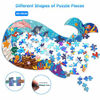 Picture of Jigsaw Puzzles for Kids Ages 4-8, 105 Pieces Whale Shaped Cardboard Puzzles for Animal Lovers, Sturdy Floor Puzzles Box and Poster, Educational Toys Gift for Boys Girls, 23.38 x 14.72 Inch