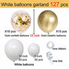 Picture of White and Gold Balloons Garland 127 pcs Confetti Metallic Latex Balloons kit for Anniversary Birthday Christmas Graduation or Friend & Family Party Decorations.