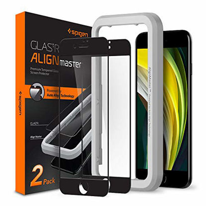 Picture of Spigen Tempered Glass Screen Protector [Glas.tR AlignMaster] designed for iPhone SE 2020 - 2 Pack