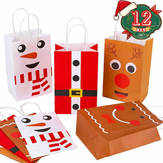 24 Kraft Christmas Gift Bags Assorted sizes with 60-Count Christmas Gi –  Party Funny