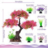 Picture of Aquarium Artificial Plastic Plants Decoration, Pink Cherry Blossom Tree & Grass Aquarium Decor, Goldfish Tank Decorations Set, Betta Fish Tank Hides Complete Tree Decoration KitPink