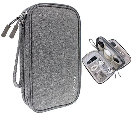 Bevegekos Medium Travel Tech Organizer, Carrying Case Bag for Electronics  and Accessories (Dark Grey, Medium)