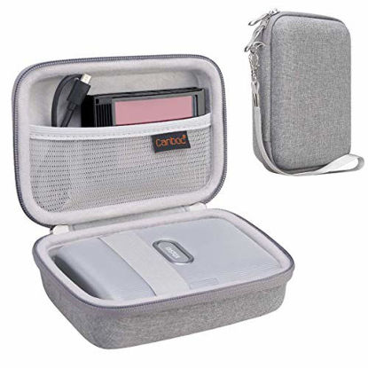 Picture of Canboc Carrying Case for Fujifilm Instax Mini Link Smartphone Printer, INSTAX Share SP-2 Mobile Printer, Mesh Pocket fits Fujifilm Instax Mini Instant Film, Cable, Travel Protective Cases, Ash White