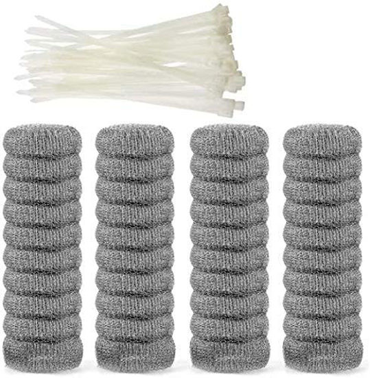 Picture of 40 Pieces Lint Traps Stainless Steel (Never Rust) Washing Machine Lint Snare Traps, Washer Hose Lint Traps with 40 pcs Cable Ties