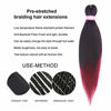 Picture of Pre-stretched Braiding Hair Extension Ombre Natural Black Brown Professional Crochet Braiding Hair 20 Inch 6 Packs Hot Water Setting Perm Yaki Synthetic Hair for Twist Braids (#1B/Bug)