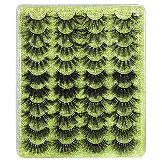 Picture of 8D Fluffy False Eyelashes 20MM Long Thick Lashes ALPHONSE Dramatic Crossed Volume Fake Eyelashes 20 Pairs 5 Styles Mixed