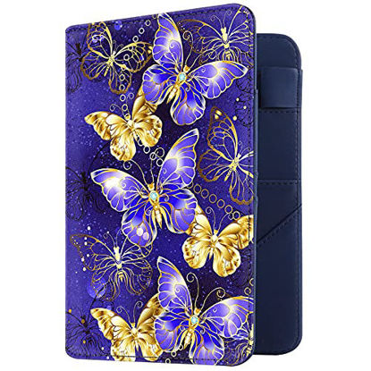 Picture of Server Book for Waitress Book Organizer,Upgraded 9 Pockets PU Leather Waiter Wallet,Server Books with Zipper Pocket, Guest Check Holder Serving Book Fit Server Waitress Apron-Butterflies