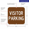 Picture of Visitor Parking Sign, 12 X 12 Square Rust Free Aluminum Sign UV Printed with Professional Graphics-Easy to Mount Indoors & Outdoors