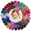 Picture of DED 30pcs Sparkly Hair Bows Clips 4 inch Glitter Sequin Bow Alligator Clips Baby Hair Accessories for Baby Girls Children Kids(15 Pair)